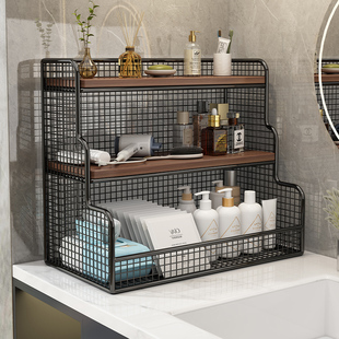 卫生间置物架浴室洗漱台面化妆品洗脸池边上收纳架香水展示架多层