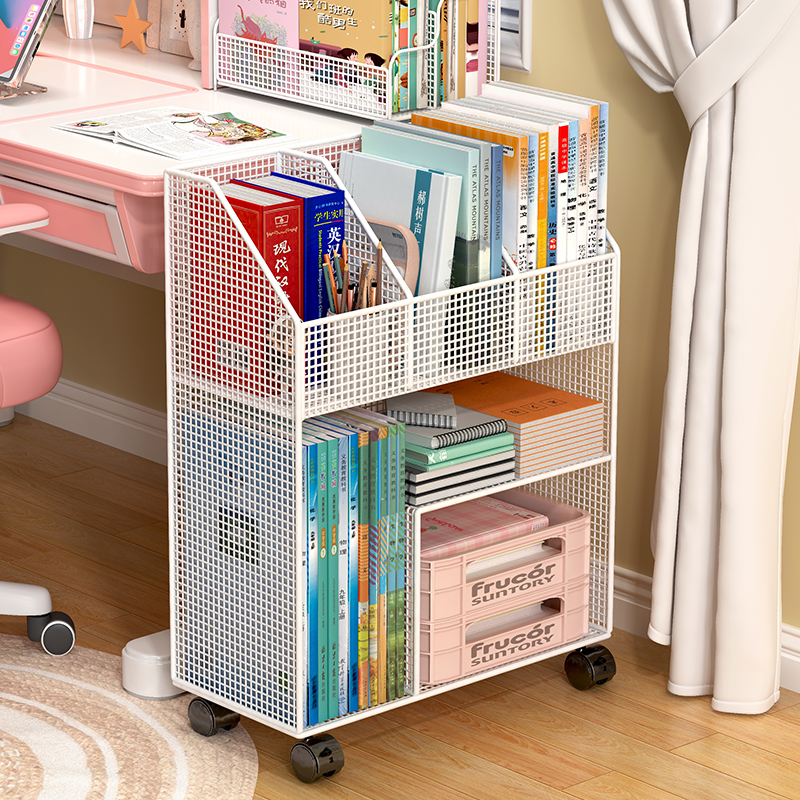 桌边书架高中生落地小置物架学生教室学习课桌旁侧书本收纳可移动
