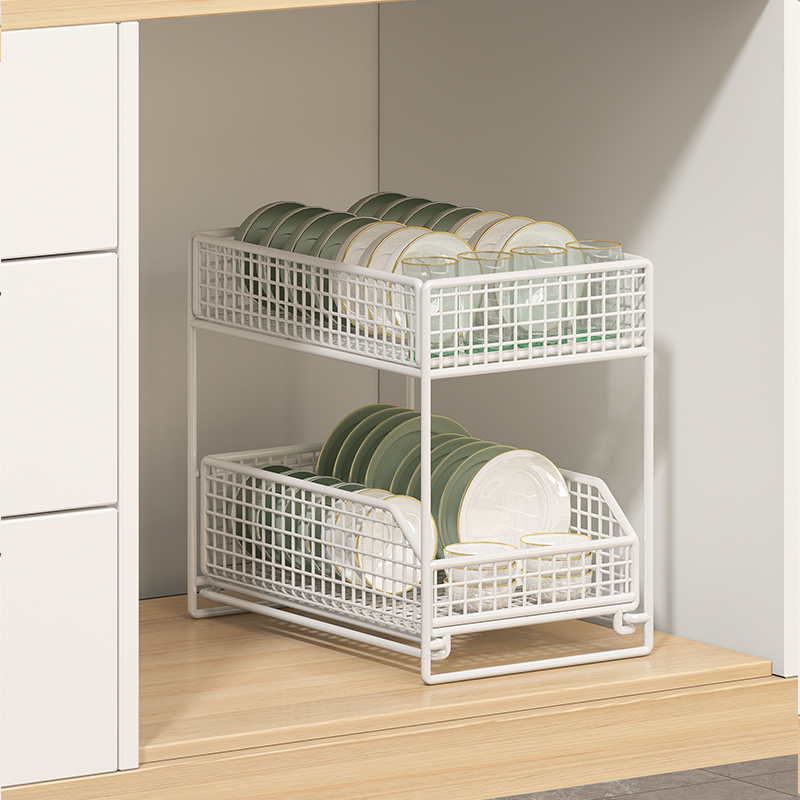 厨房下水槽置物架整体橱柜内分层架家用多功能碗碟抽拉架洗漱储物