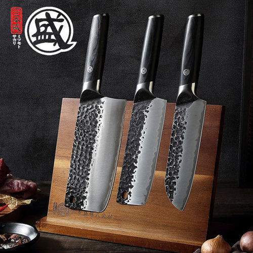 三本盛手工锻打厨师专用锋利刀具