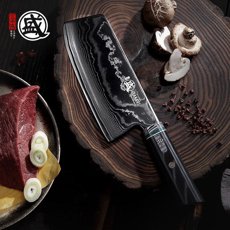 三本盛日本进口大马士革菜刀家用切肉片刀切菜刀中式刀具粉末钢旬,厨房/烹饪用具,菜刀,淘宝优惠券,粉丝福利购,淘宝优惠卷