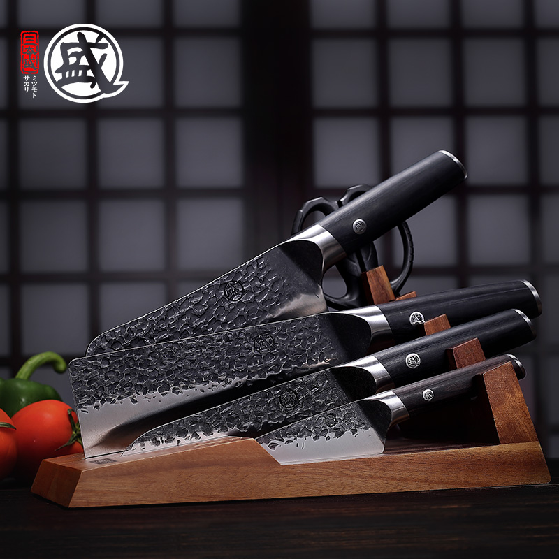 三本盛刀架置物架厨具中式木质