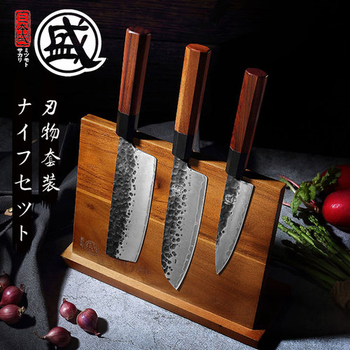 三本盛寿司手工锻打四件套厨刀