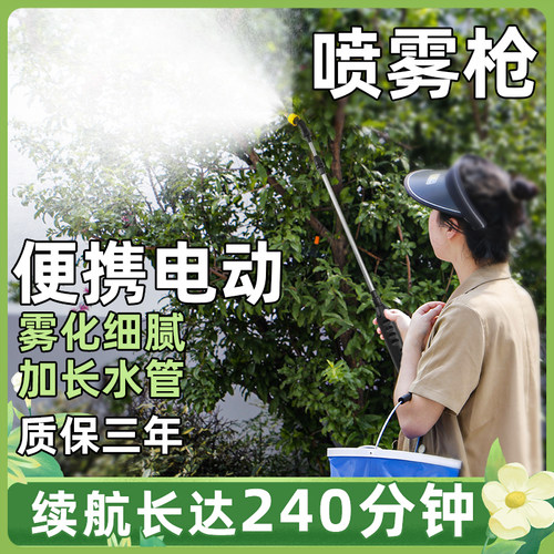 便携电动喷雾器浇花打药消毒水枪