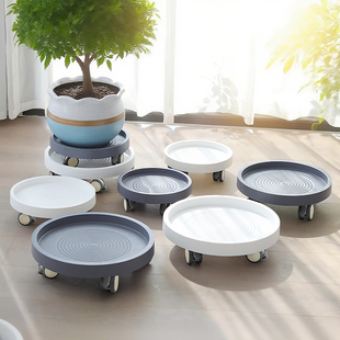 移动花盆托盘带轮底座滚轮万向轮塑料加厚树脂防烂根接水托盘架子