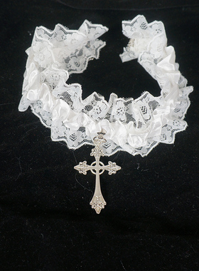 蕾丝十字架哥特项圈原宿包邮