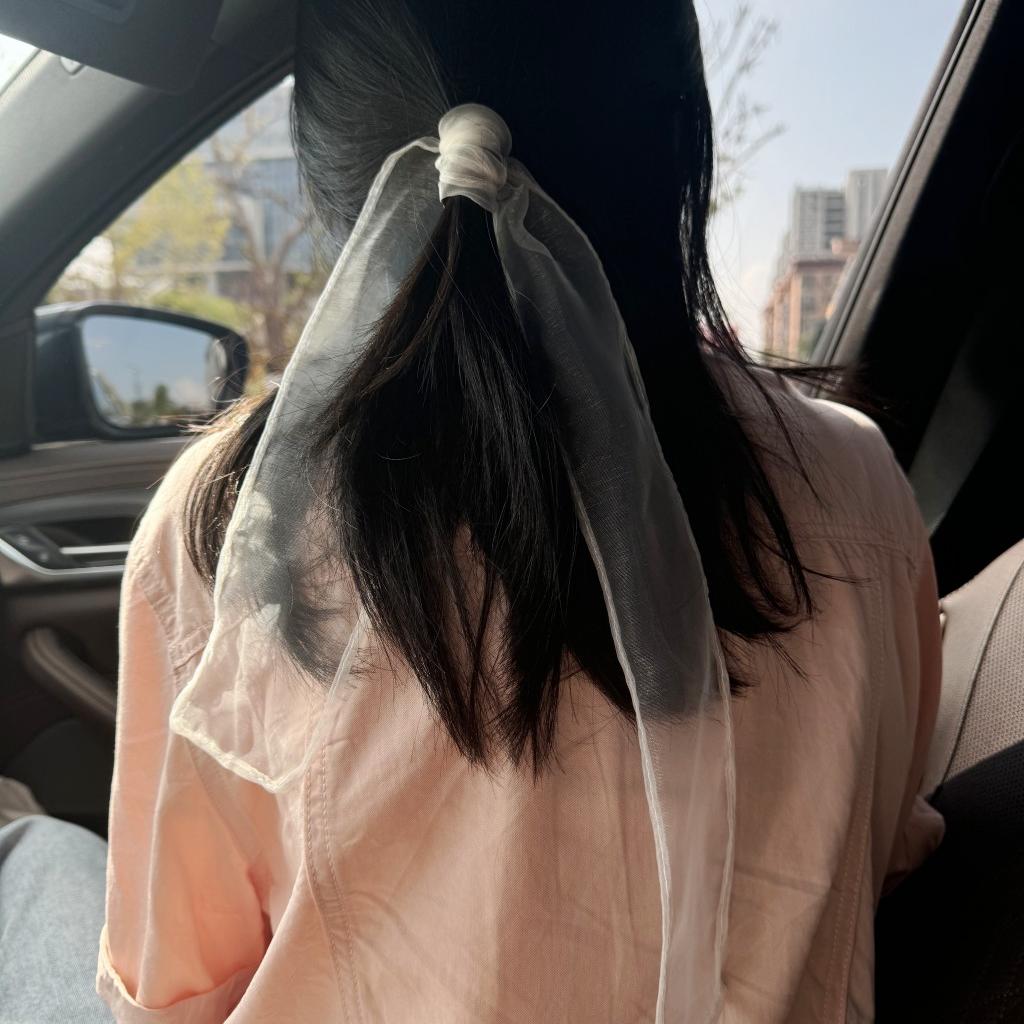 飘逸超长丝带透明汉服头饰古风