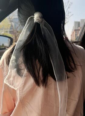 飘逸超长丝带透明汉服头饰古风