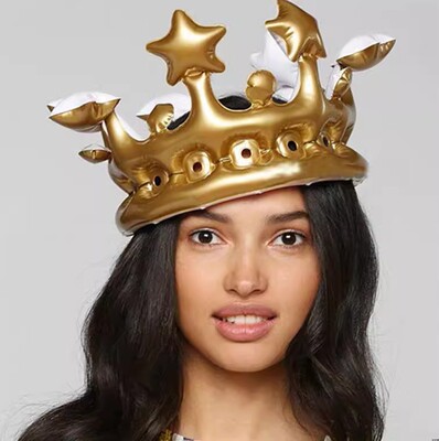 FLYDREAM Creative Personalized Inflatable Crown Inflated Hat
