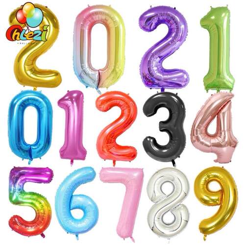 40Inch Big Foil Birthday Balloons Helium Number Balloon 0-9