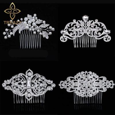 European Designs Floral Wedding Hair Accessories Simulated P