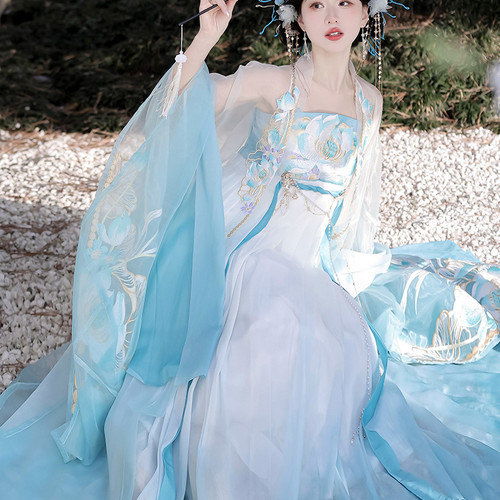 花神记汉服女重工刺绣诃子裙大袖一片式齐胸襦裙中国风超仙醉芙蓉
