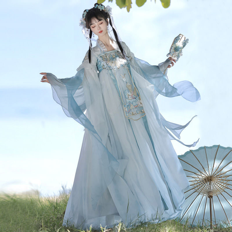 柒月集原创汉服女【夏日甜心】中国风新款齐胸襦裙汉元素日常百搭