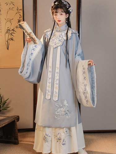 立领斜襟长衫汉服醉婉亭