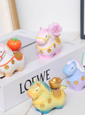 唐三彩小马摆件马上有钱装饰洛阳文创纪念品马年年会吉祥物伴手礼