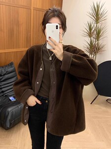 羊羔毛外套女秋冬韩版百搭设计感休闲宽松皮毛一体夹克保暖上衣潮
