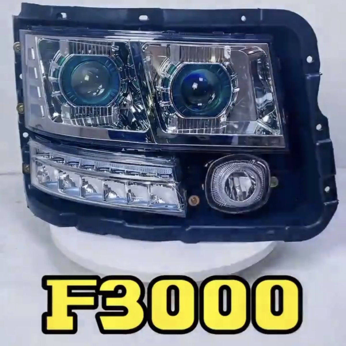德龙F3000新M3000前大灯总成改装聚光LED大灯双透镜超亮配件包邮