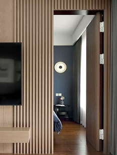 实木格栅隐形门定制卫生间家用客厅隐藏门电视背景墙客厅一体暗门