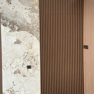 格栅无缝 网红隐形门暗实木电视背景墙客厅一体房间隐藏门定制