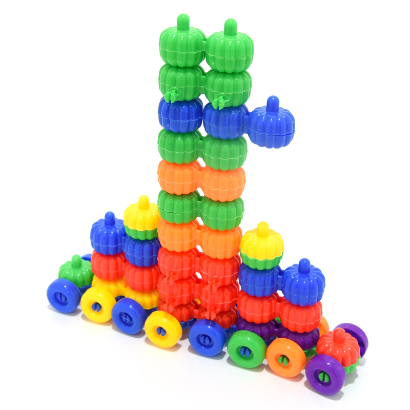 儿童益智玩具南瓜赛车拼插积木