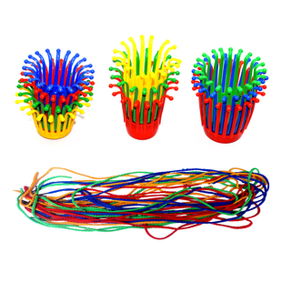 儿童巧手穿线花篮积木塑料编织篮 幼儿园宝宝手工串绳DIY桌面玩具