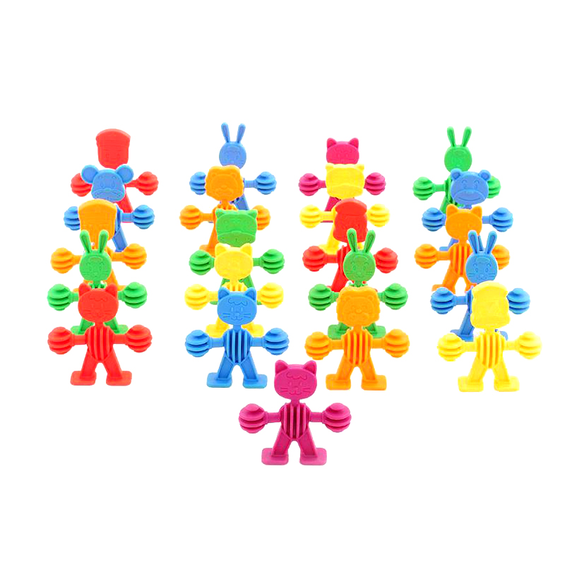 儿童简单软积木塑料拼装拼插幼儿园宝宝益智百变创意减压游戏玩具