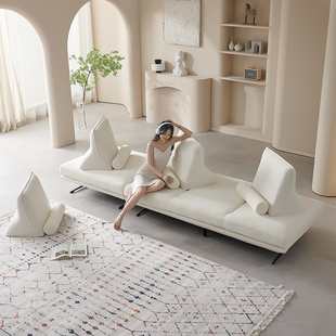 普拉多双面可坐无扶手写意空间模块高端棉麻布艺沙发客厅现代简约