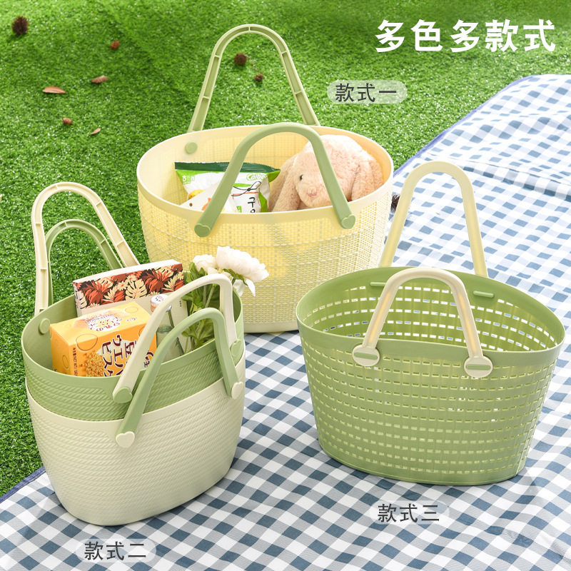大号菜篮子手提买 菜购物筐塑料收纳篮镂空洗澡篮子浴室淋浴篮浴
