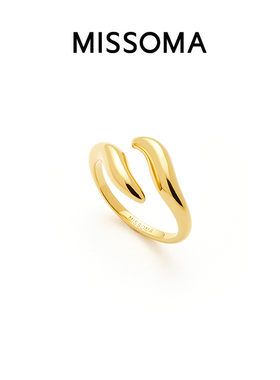 Savi x Missoma水波纹开口戒指镀18k金轻奢高级感素圈食指戒女