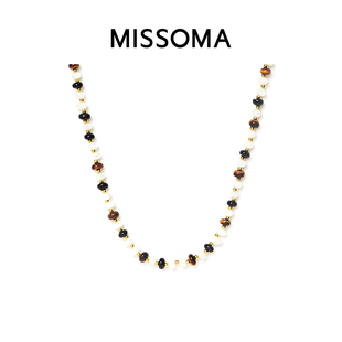 【张凌赫同款】Savi x Missoma珍珠母贝宝石串珠项链轻奢锁骨颈链