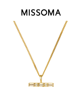 【张予曦同款】Lucy Williams × Missoma金色锆石T型水平项链女