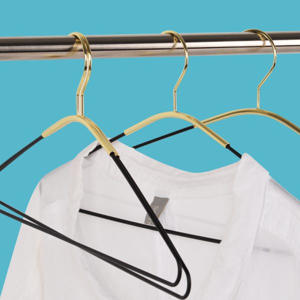 轻奢风黑金铁艺衣架ins金色晾衣架衣服撑子北欧简约晒衣服衣挂