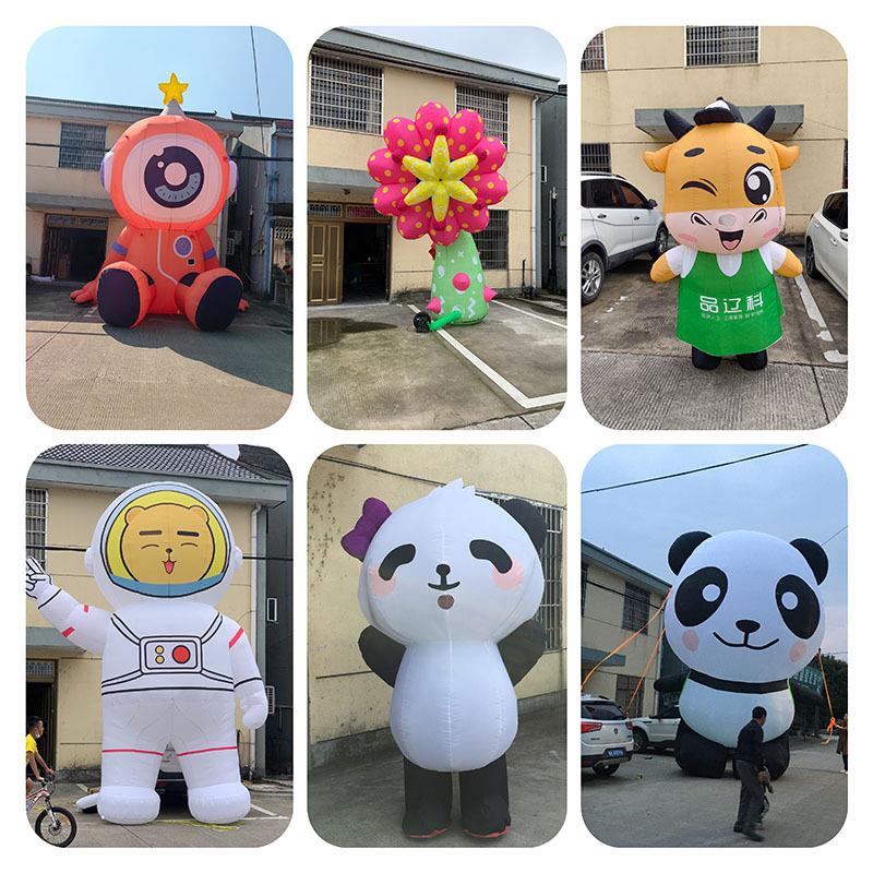 大型充气仿真花朵卡通吉祥物行走人偶服气模商场开业庆典美陈布置