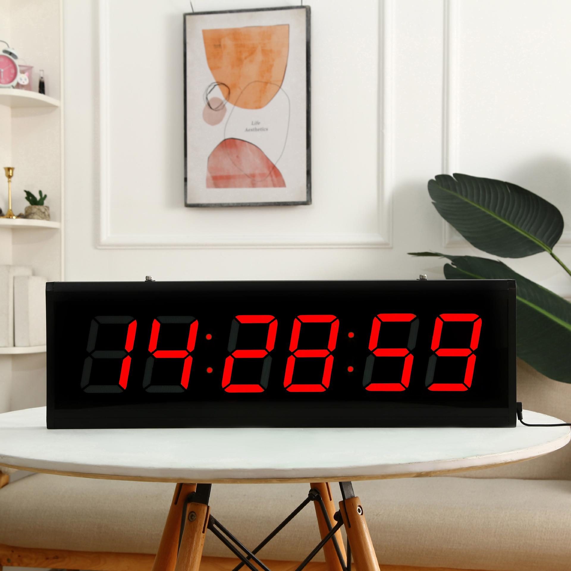 跨界数码时钟计时器电子钟LED数码座钟运动定时会议室钟挂钟