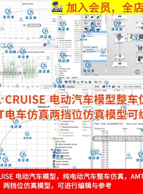 AVL CRUISE电动汽车整车仿真AMT电车仿真两挡位仿真模型可编辑