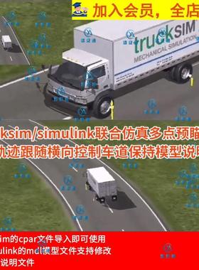 trucksim/simulink联合仿真多点预瞄轨迹跟随横向控制车道保持