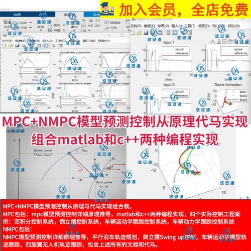 MPC+NMPC模型预测控制原理代马实现组合matlab和c++两种编程实现