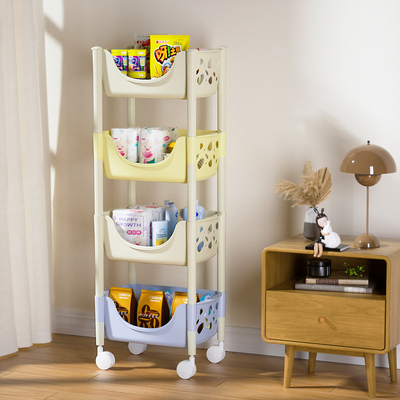 绣川手推车置物架多层收纳居家置地式整理架客厅厨房浴室落地架子