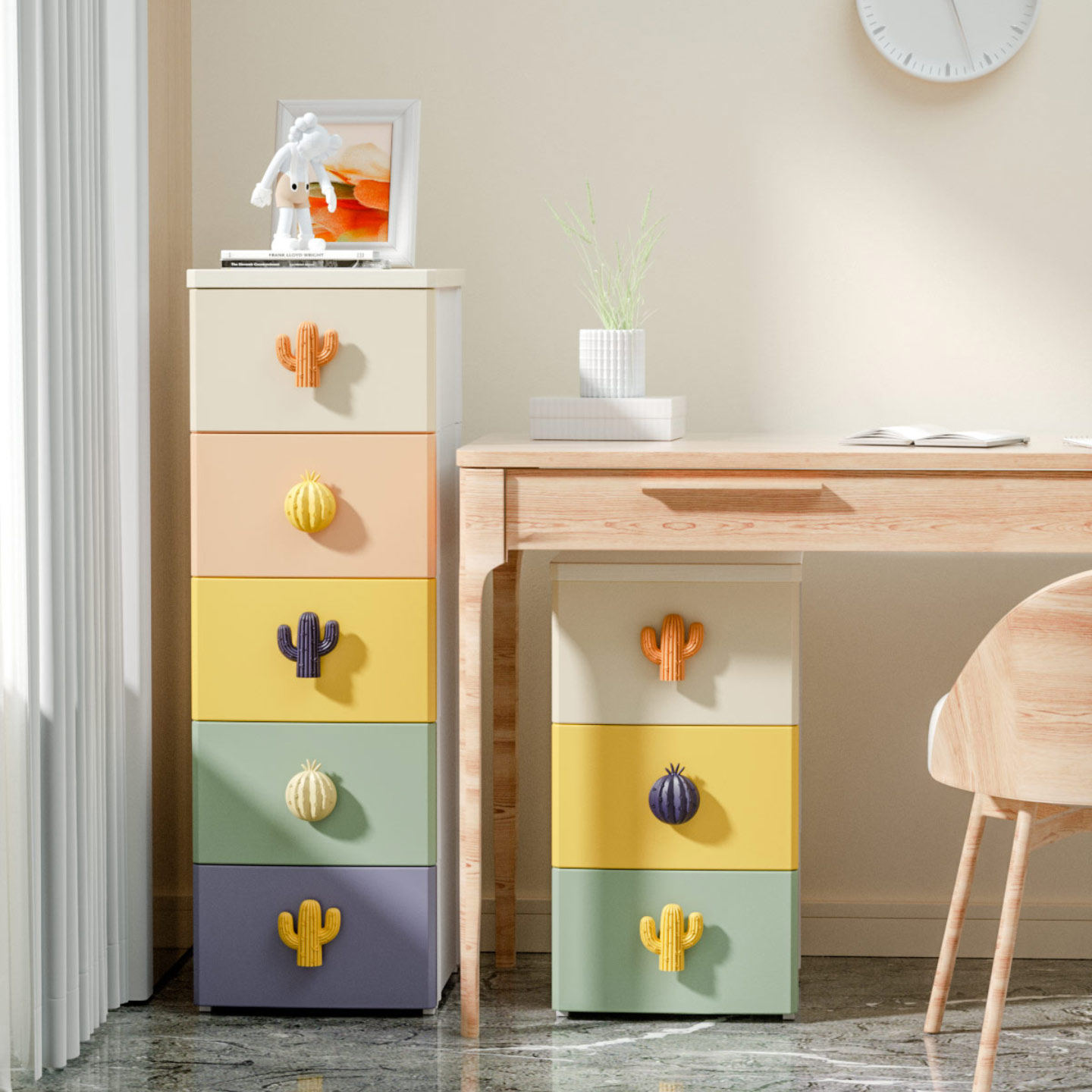 绣川彩虹抽屉收纳柜马卡龙窄柜儿童衣柜杂物收纳整理床头柜储物柜,收纳整理,收纳柜,淘宝优惠券,粉丝福利购,淘宝优惠卷