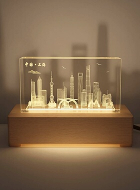 新款上海东方明珠地标水晶内雕