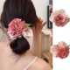 春夏新款 小众山茶花大肠发圈网红甜美花朵发绳扎头发皮筋头绳发饰