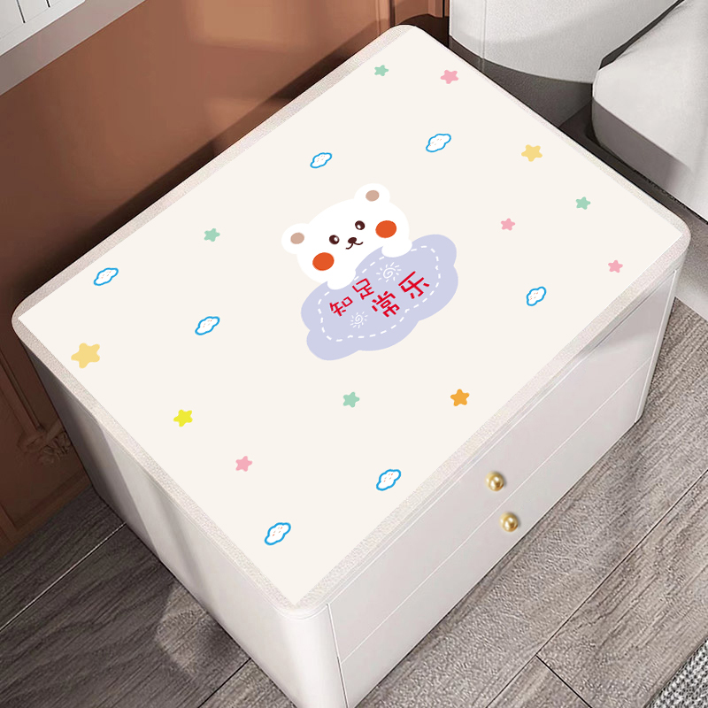 床头柜盖布高端防尘现代简约防水防油皮革高端床头柜保护垫