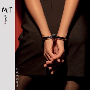 金属不锈钢玫瑰金手铐脚镣铐锁脚扣女项圈男玩具铁的加厚加重重型