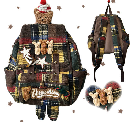 秋冬百搭休闲格子休闲小背包