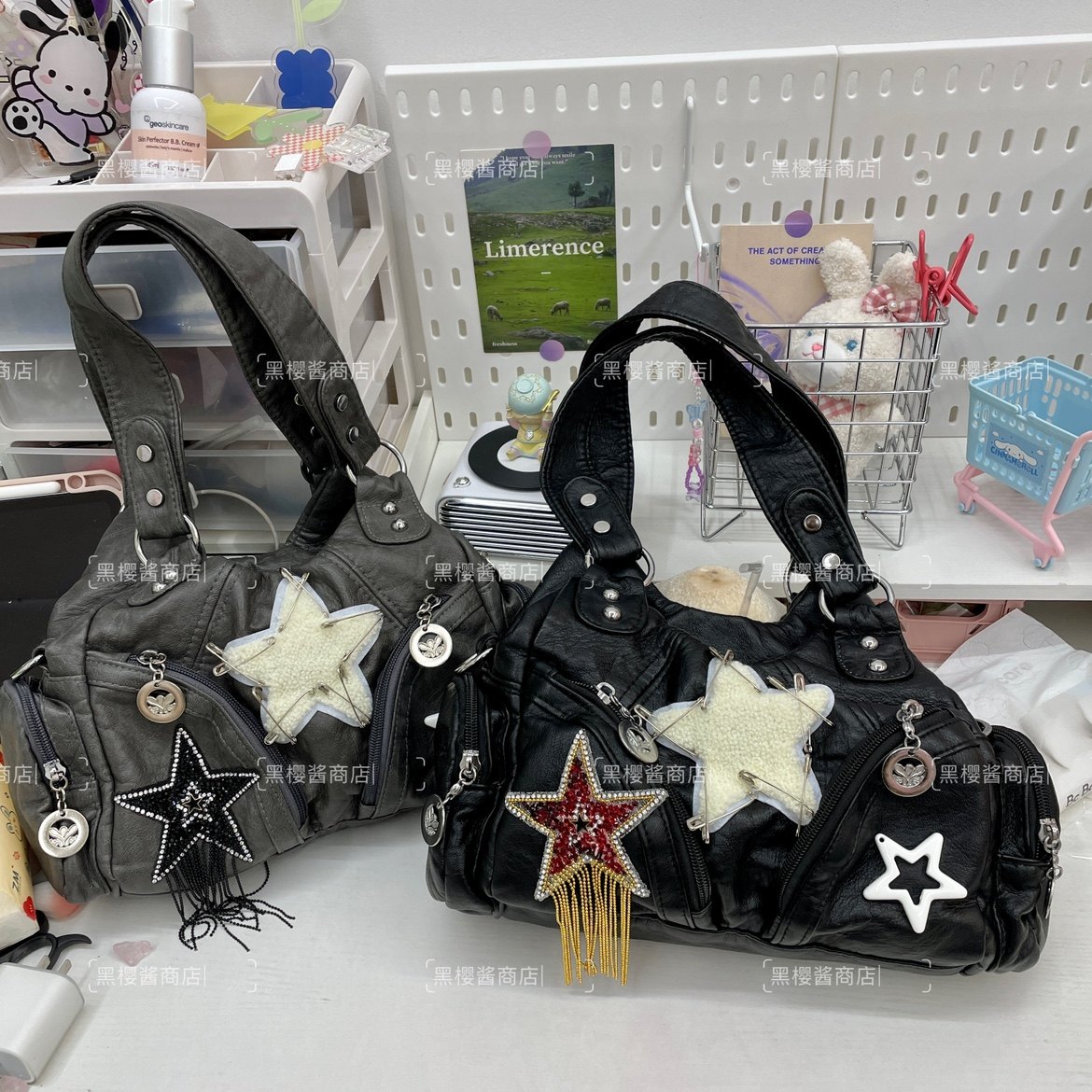 星星机车包辣妹单肩斜跨包