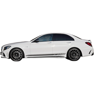 适用奔驰AMG拉花C43 C260 C200 C180车贴C级旅行E改装S侧裙G黑色