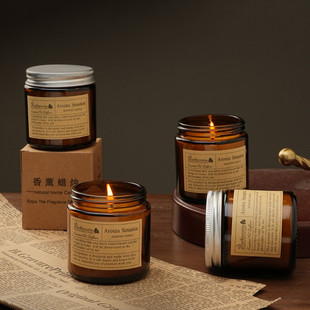 小众高级家用室内卧室持久留香香薰蜡烛伴手礼盒香氛精油