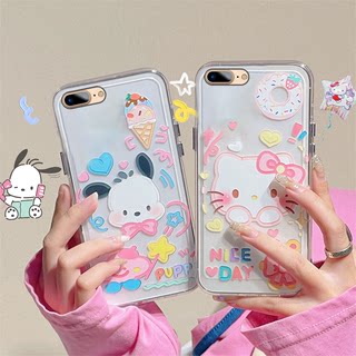 日系少女心凯蒂猫帕恰狗适用苹果8plus手机壳iphone7p可爱6s情侣5se透明5s硅胶4S软壳se3卡通超萌防摔ipone八