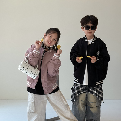 儿童棒球服外套2025秋季新款韩版兄妹装炸街龙凤胎姐弟装男女童韩