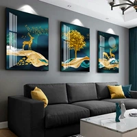 Гостиная 5D Diamond Painting Fortune Elk Found Wall Sanlian Light Luxury Modern Paste Drill Emelcodery 2024 New